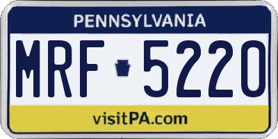 PA license plate MRF5220