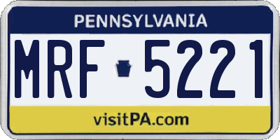 PA license plate MRF5221