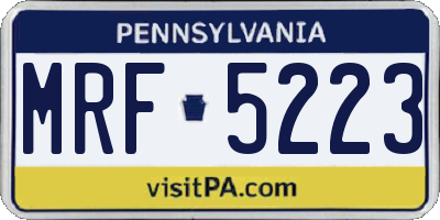 PA license plate MRF5223