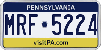PA license plate MRF5224