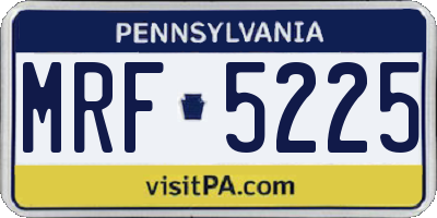PA license plate MRF5225