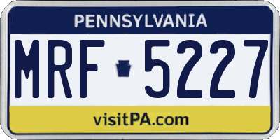 PA license plate MRF5227