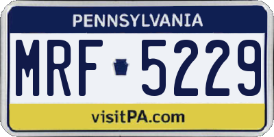 PA license plate MRF5229