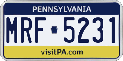 PA license plate MRF5231