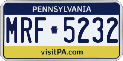 PA license plate MRF5232