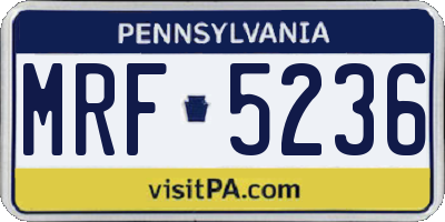 PA license plate MRF5236