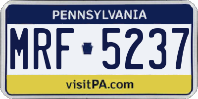 PA license plate MRF5237