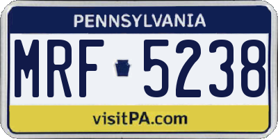 PA license plate MRF5238