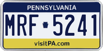 PA license plate MRF5241