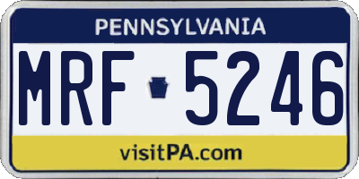 PA license plate MRF5246