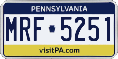 PA license plate MRF5251