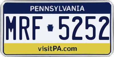 PA license plate MRF5252
