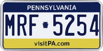 PA license plate MRF5254