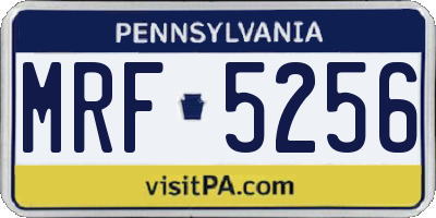 PA license plate MRF5256