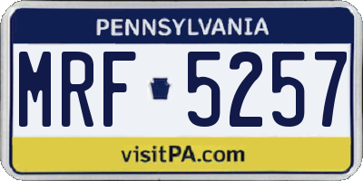PA license plate MRF5257
