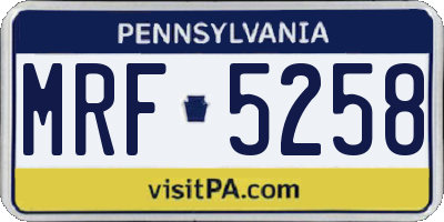 PA license plate MRF5258