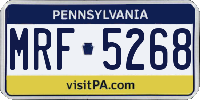 PA license plate MRF5268