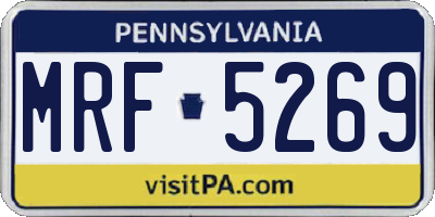 PA license plate MRF5269