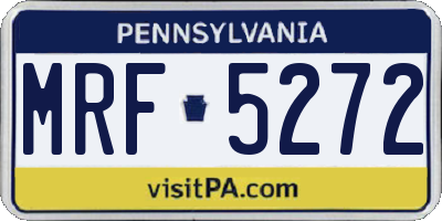 PA license plate MRF5272