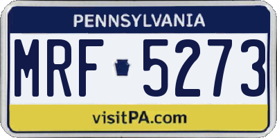 PA license plate MRF5273