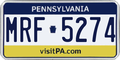 PA license plate MRF5274