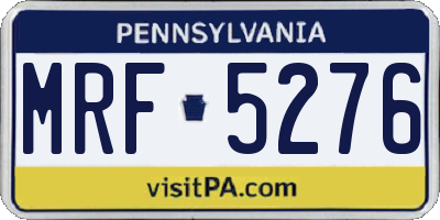 PA license plate MRF5276