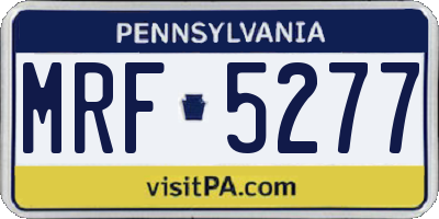 PA license plate MRF5277