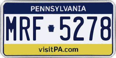 PA license plate MRF5278