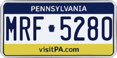 PA license plate MRF5280