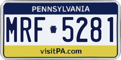 PA license plate MRF5281
