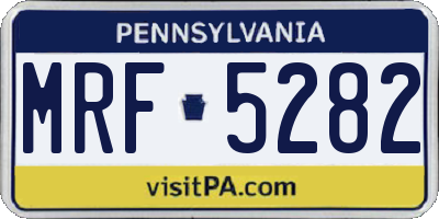 PA license plate MRF5282