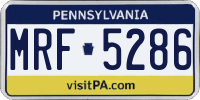 PA license plate MRF5286