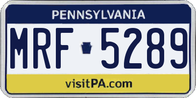 PA license plate MRF5289