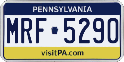 PA license plate MRF5290