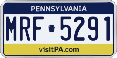PA license plate MRF5291