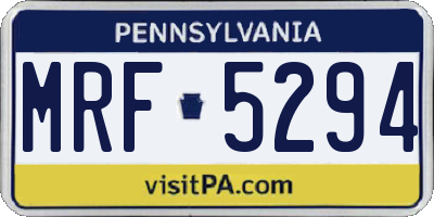 PA license plate MRF5294
