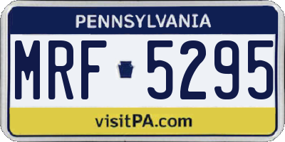 PA license plate MRF5295