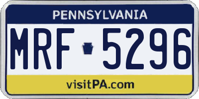 PA license plate MRF5296
