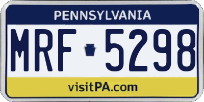 PA license plate MRF5298