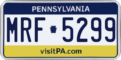 PA license plate MRF5299