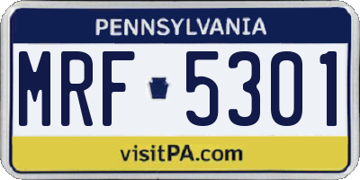 PA license plate MRF5301