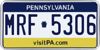 PA license plate MRF5306