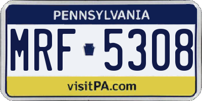 PA license plate MRF5308