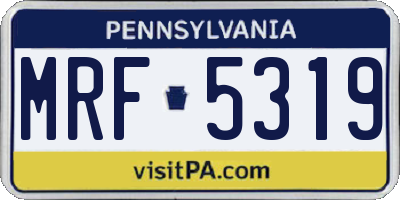 PA license plate MRF5319