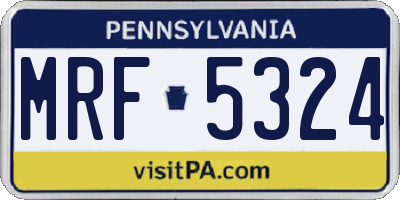 PA license plate MRF5324