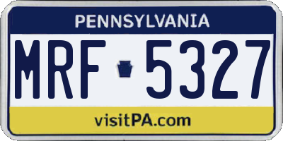 PA license plate MRF5327
