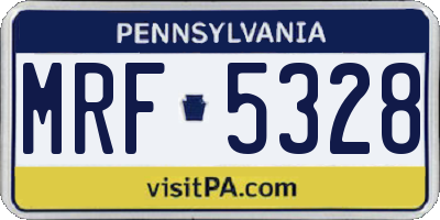 PA license plate MRF5328