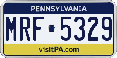 PA license plate MRF5329