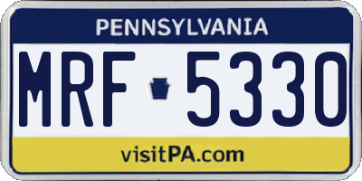 PA license plate MRF5330