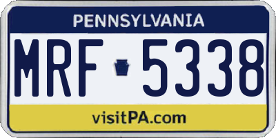 PA license plate MRF5338